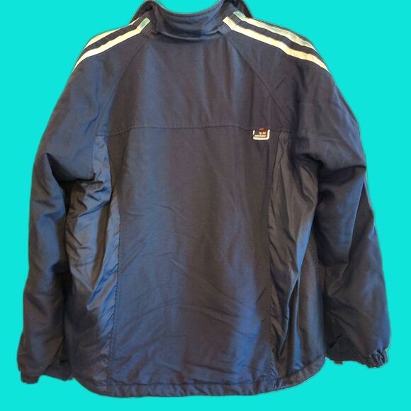 Vintage Y2K Abercrombie Fitch A92 Fleece Lined Coat Stripes Tech Pockets L 90s - Picture 2 of 11